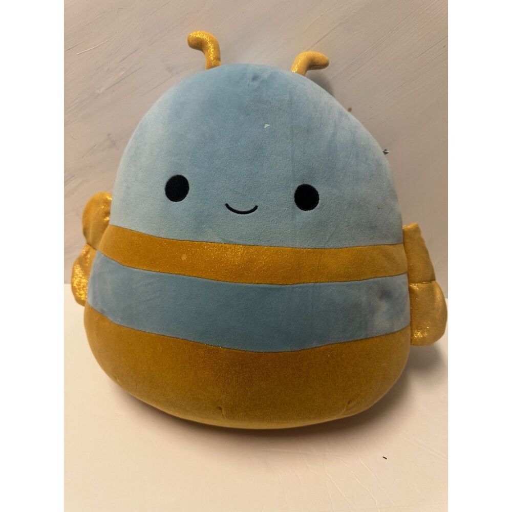 Mopeez Bee Plush Blue Gold Bumble Bee Stuffed Animal Soft Collectible Toy Aurora